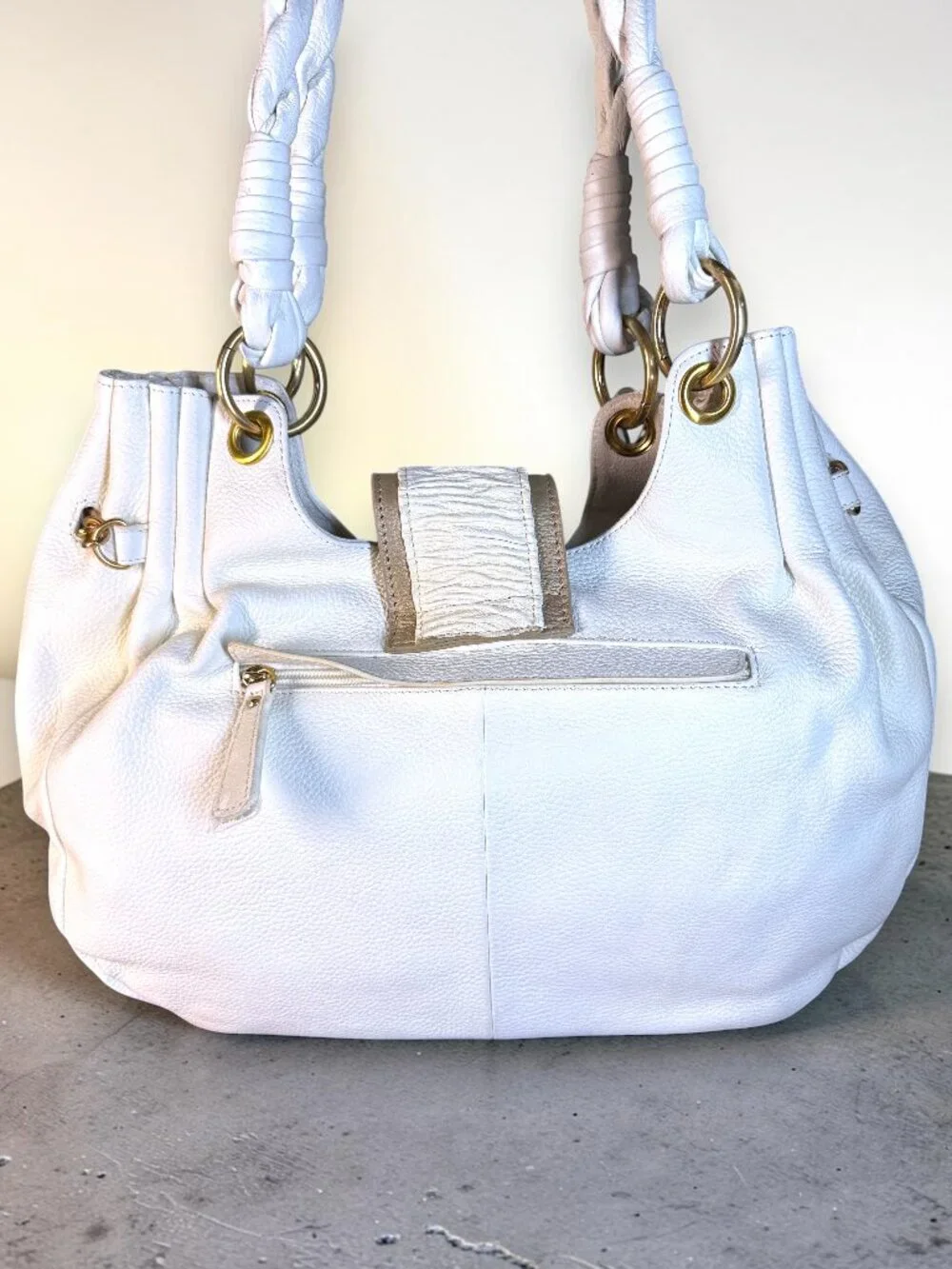 Sharif 1827 Studio Vintage Leather Hobo Shoulder Bag with Fringed Tassel - Picture 7 of 16